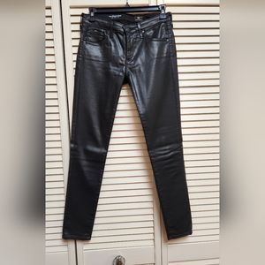 AG Adriano Goldschmied coated black jeans